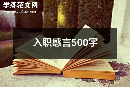 入职感言500字