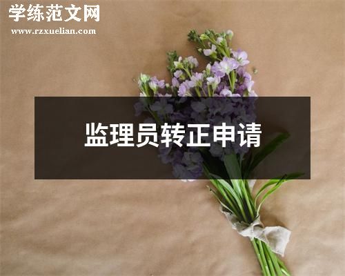 监理员转正申请