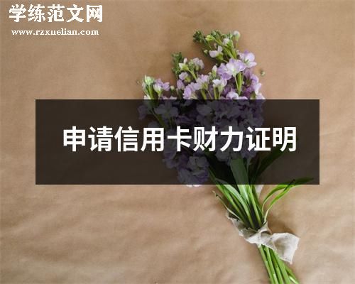 申请信用卡财力证明