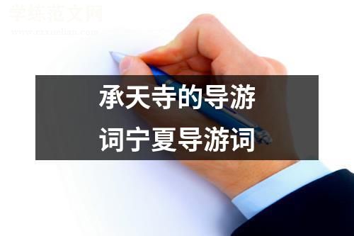 承天寺的导游词宁夏导游词