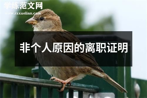 非个人原因的离职证明