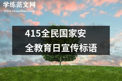 415全民国家安全教育日宣传标语